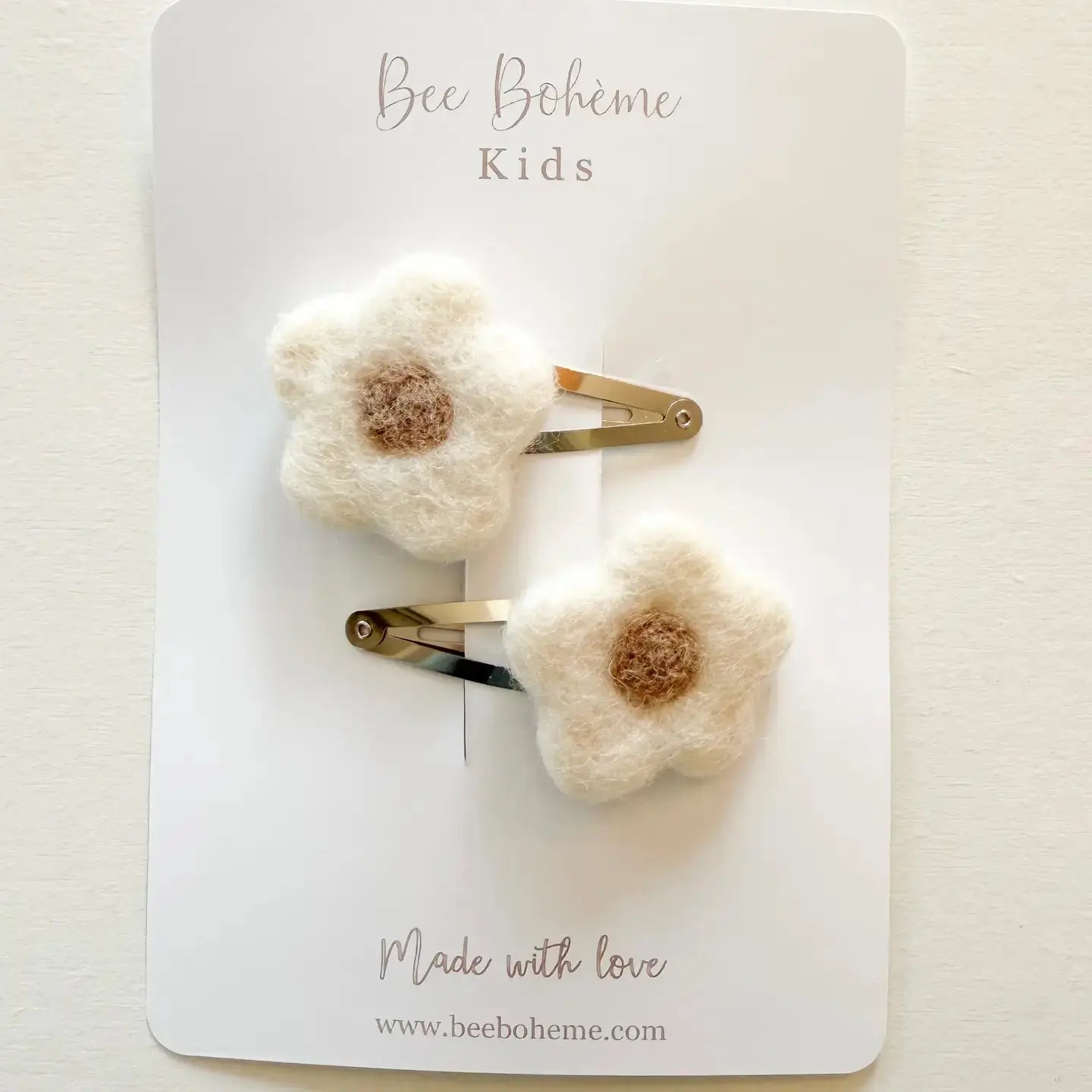 Barrettes fleurs (laine feutrée) Bee Boheme