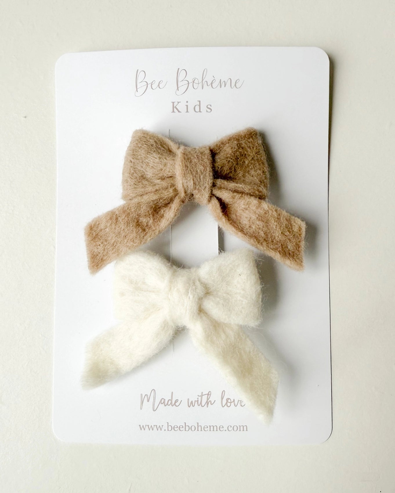 Barrettes noeuds (laine feutrée)