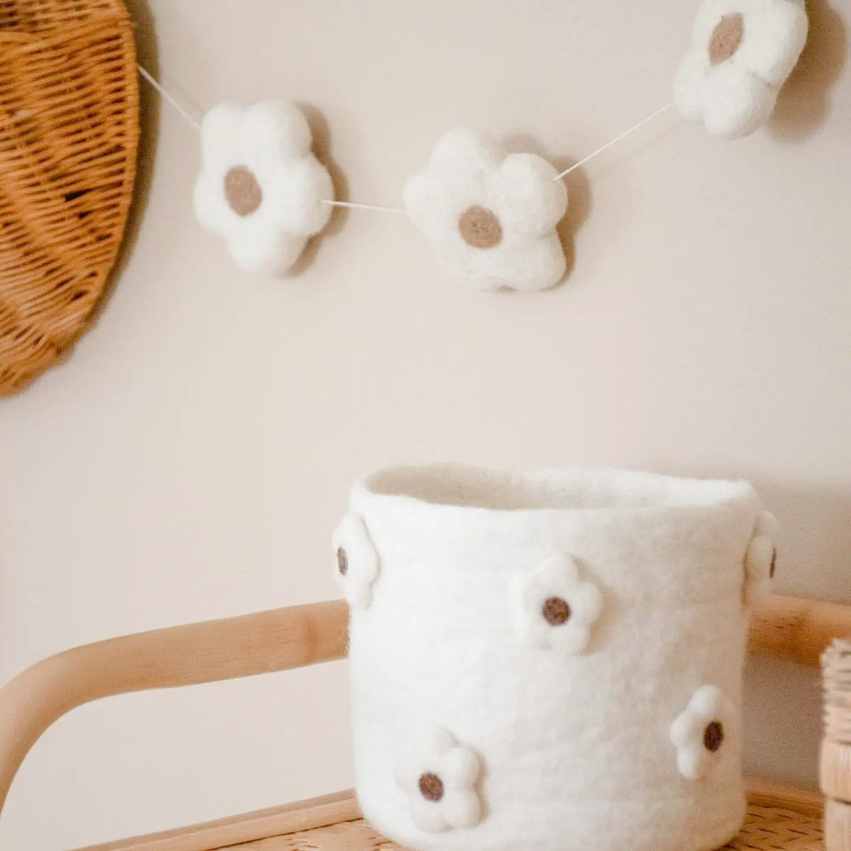 Panier fleurs laine feutrée - BY ARTINE Bee Boheme