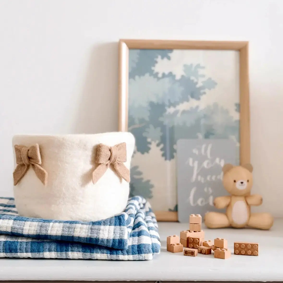 Panier noeuds laine feutrée - BY ARTINE Bee Boheme