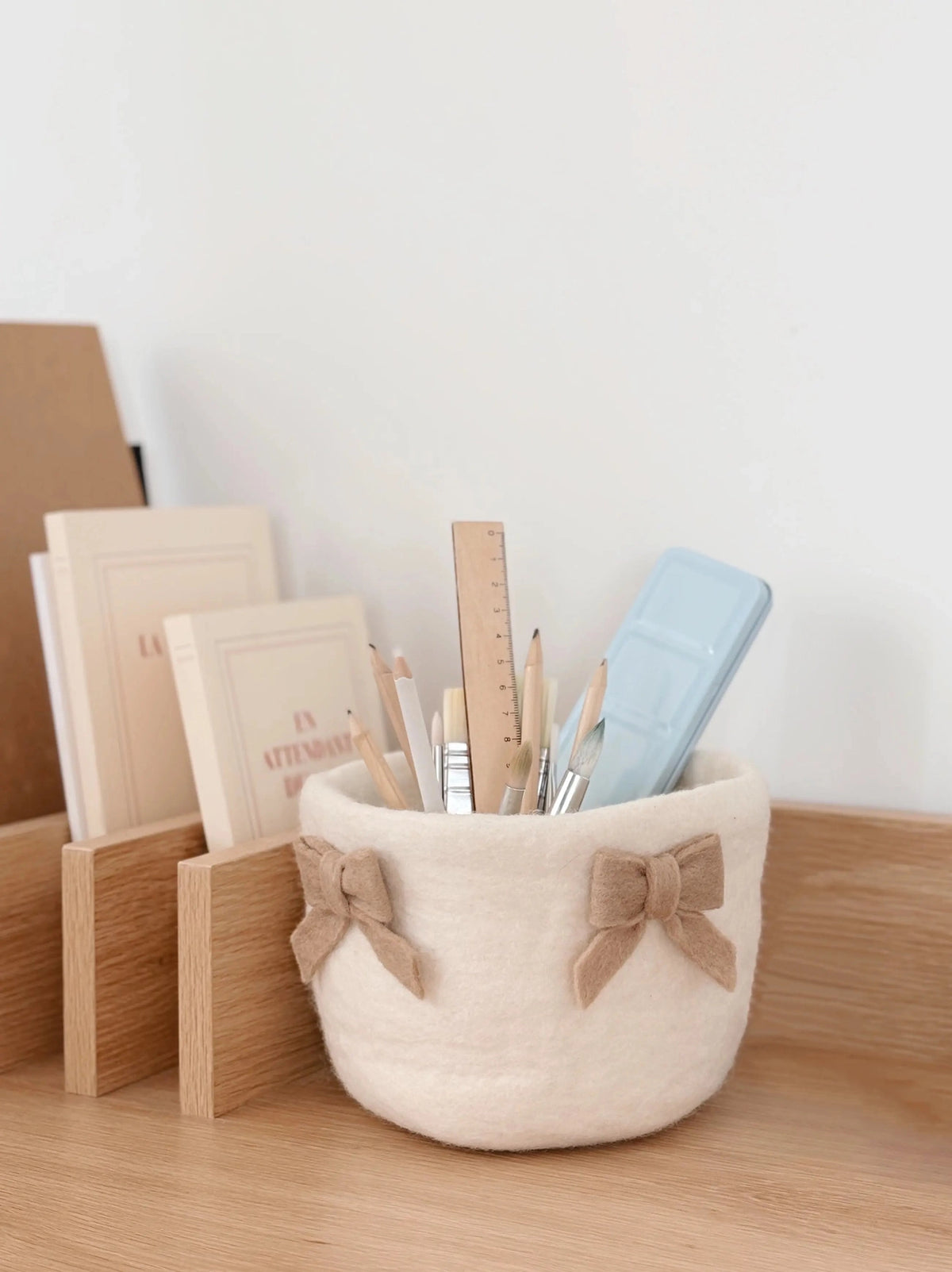Panier noeuds laine feutrée - BY ARTINE Bee Boheme