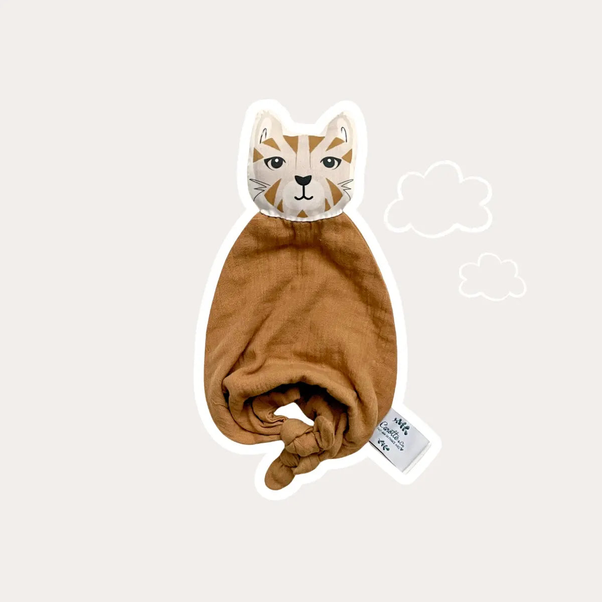 Doudou gaze de coton - chat Carotte & cie
