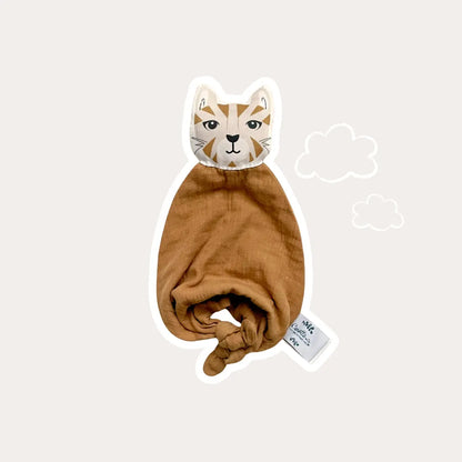 Doudou gaze de coton - chat Carotte & cie