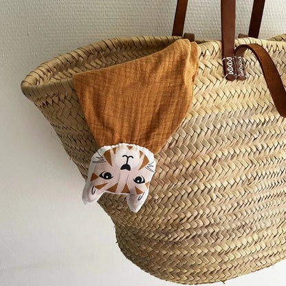 Doudou gaze de coton - chat Carotte & cie