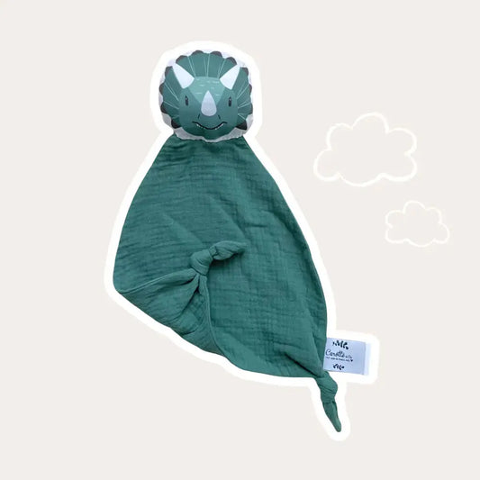 Doudou gaze de coton - dinosaure Carotte & cie