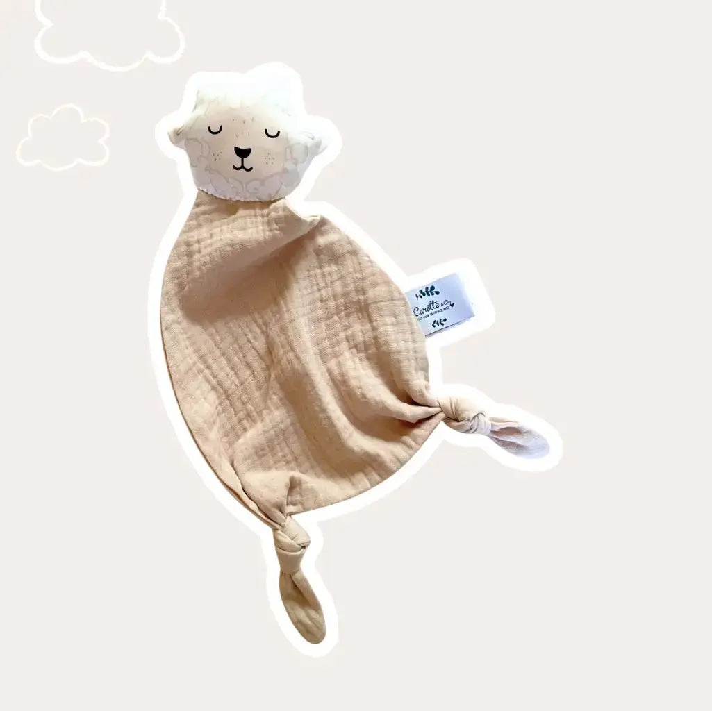 Doudou gaze de coton - mouton Carotte & cie