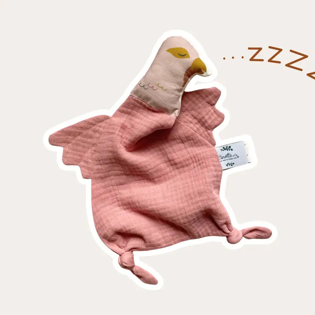 Doudou gaze de coton - oiseau Carotte & cie
