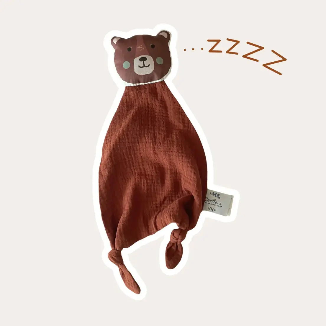 Doudou gaze de coton - ours Carotte & cie