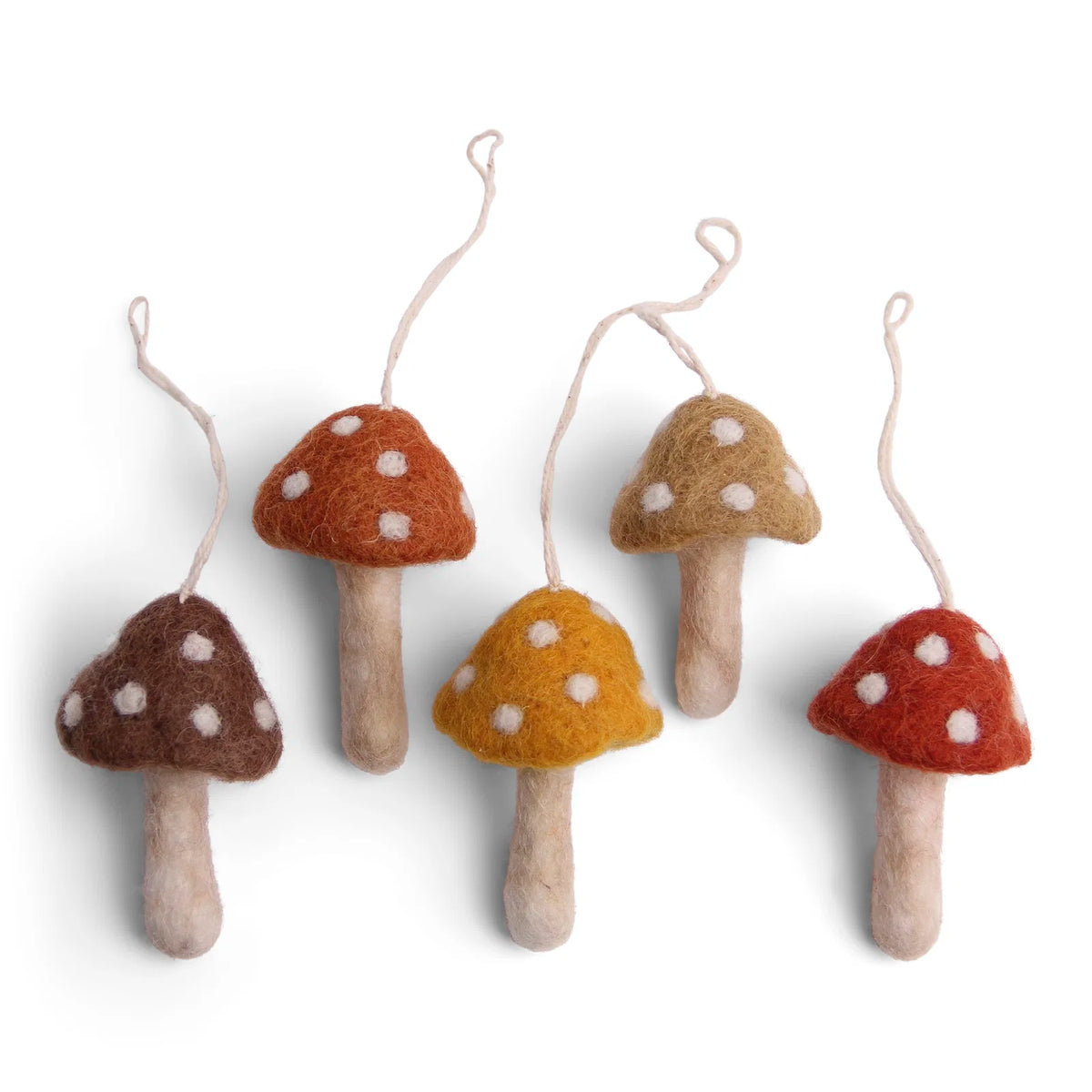 Champignons en feutre à suspendre (par 5)
