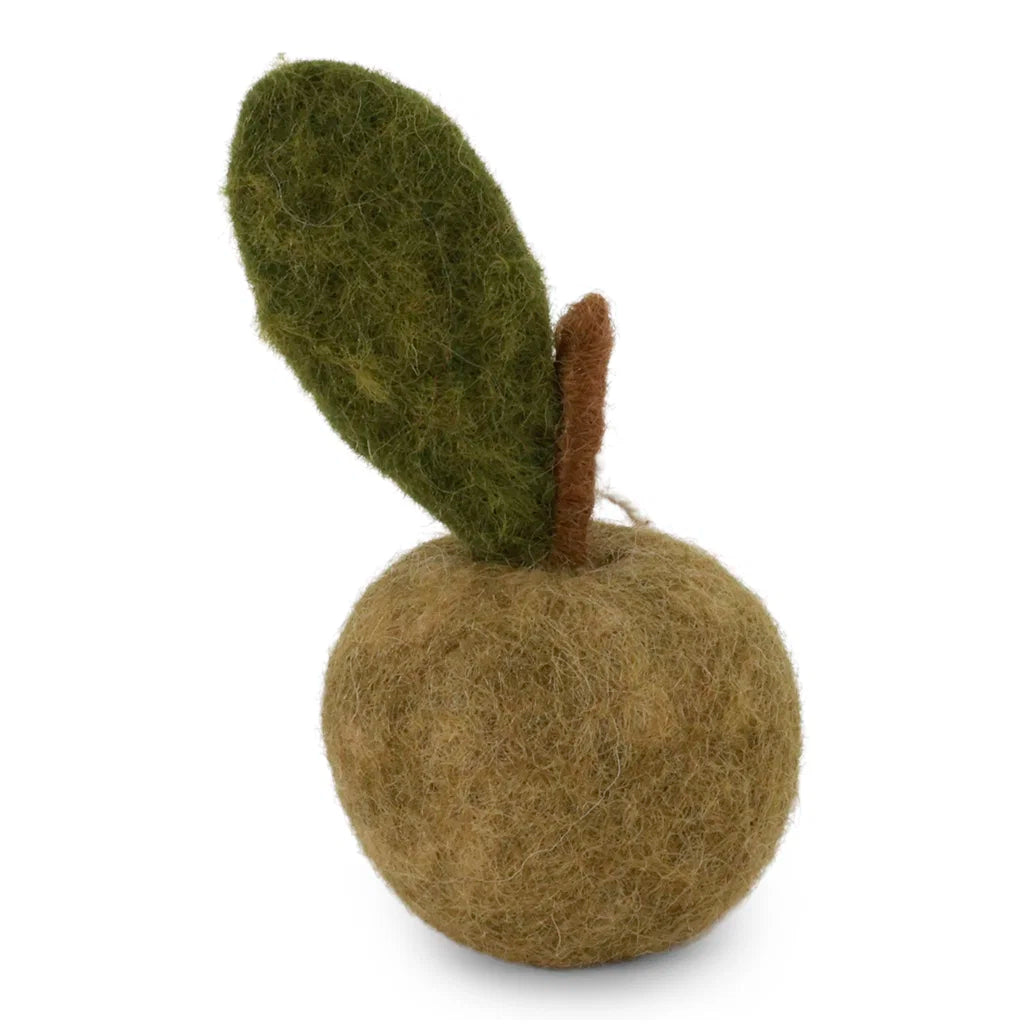 Pomme verte en feutre à suspendre