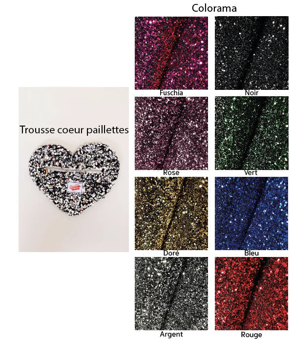 Trousse coeur paillettes Leopoldine Chateau
