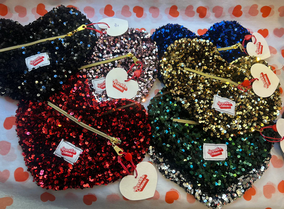 Trousse coeur paillettes Leopoldine Chateau