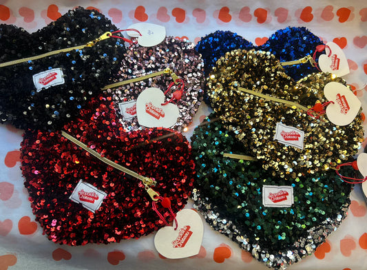 Trousse coeur paillettes