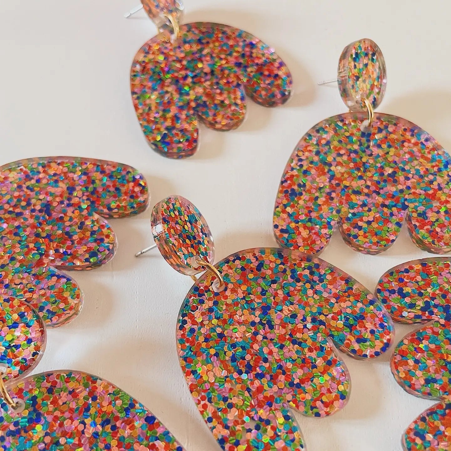Boucles d'oreilles - Big feuilles paillettes Le strict maximum