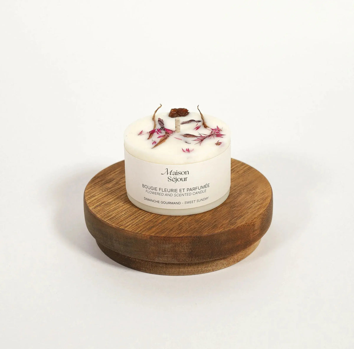 Bougie fleurs séchées Maison Séjour - dimanche gourmand - BY ARTINE Maison Séjour