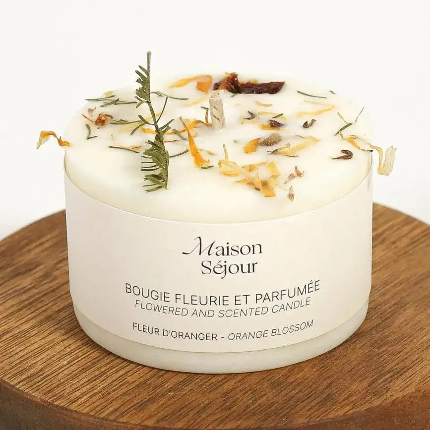 Bougie fleurs séchées Maison Séjour - Fleur d'oranger - BY ARTINE Maison Séjour