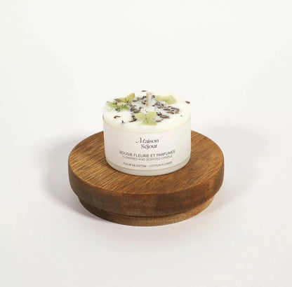 Bougie fleurs séchées coton Maison Séjour - Fleur de coton Maison Séjour