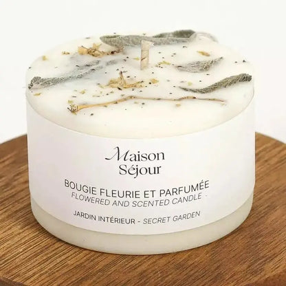 Bougie parfumée fleurs séchées Maison Séjour - Jardin intérieur - BY ARTINE Maison Séjour