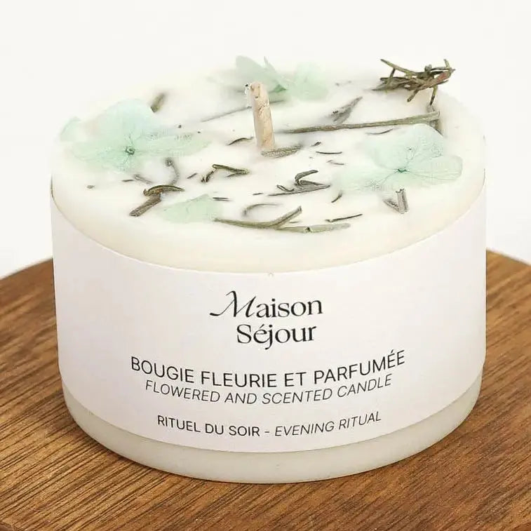 Bougie parfumée fleurs séchées Maison Séjour - Rituel du soir Maison Séjour