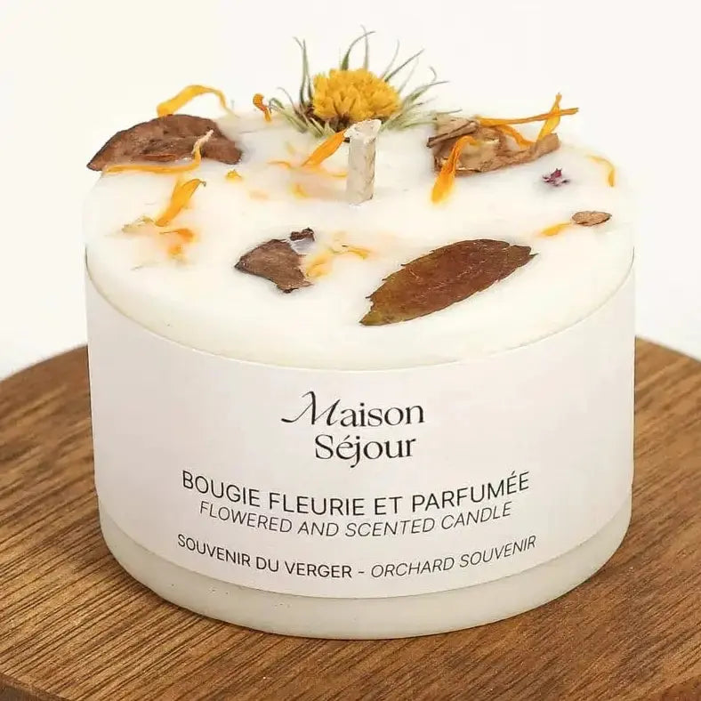 Bougie parfumée fleurs séchées Maison Séjour - Souvenir du verger - BY ARTINE