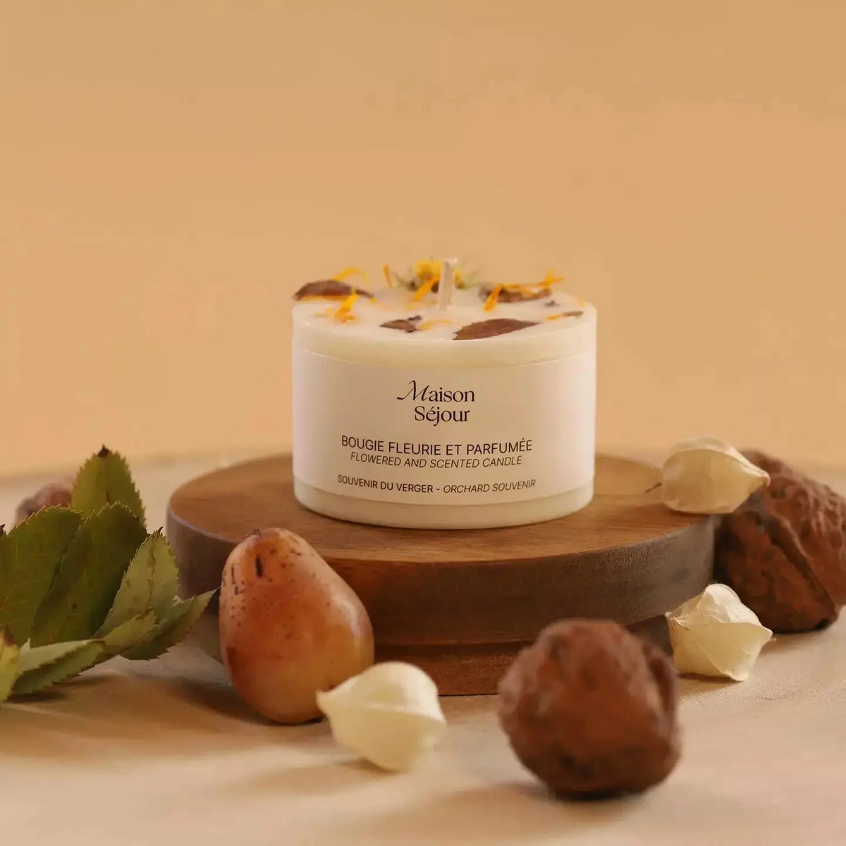 Bougie parfumée fleurs séchées Maison Séjour - Souvenir du verger - BY ARTINE