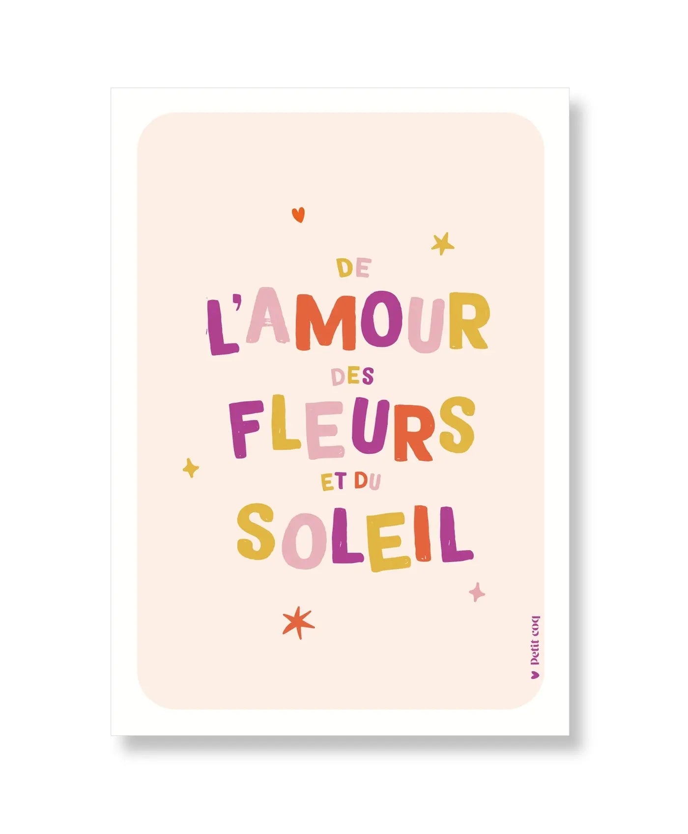Affiche AMOUR FLEUR SOLEIL Petit Coq