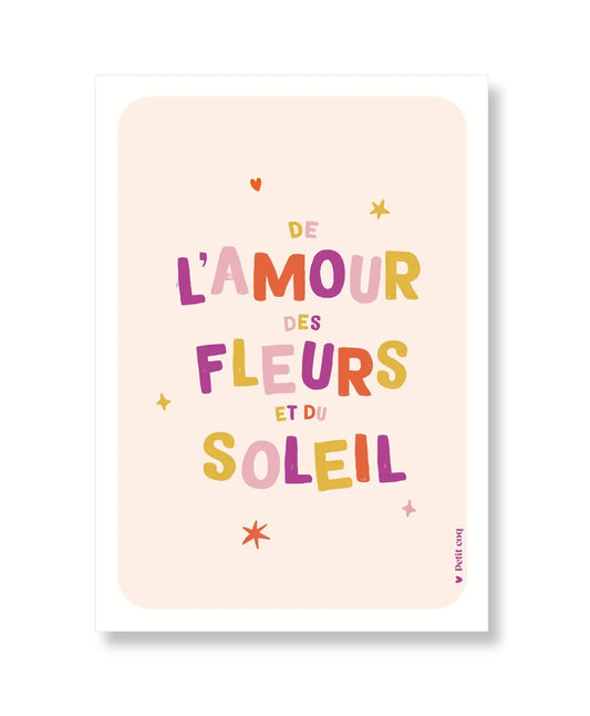 Affiche AMOUR FLEUR SOLEIL Petit Coq