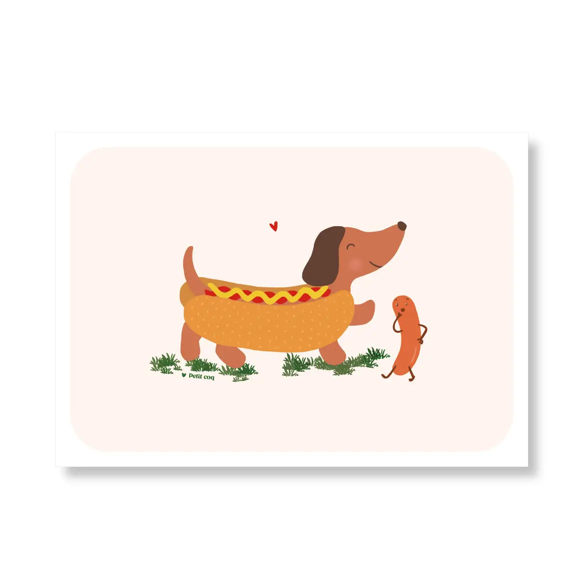 Affiche CHIEN HOT-DOG Petit Coq
