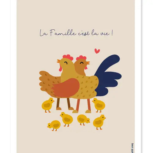 Affiche FAMILLE POULE Petit Coq