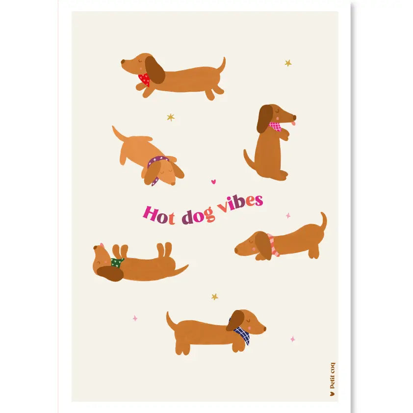 Affiche HOT-DOG VIBES Petit Coq