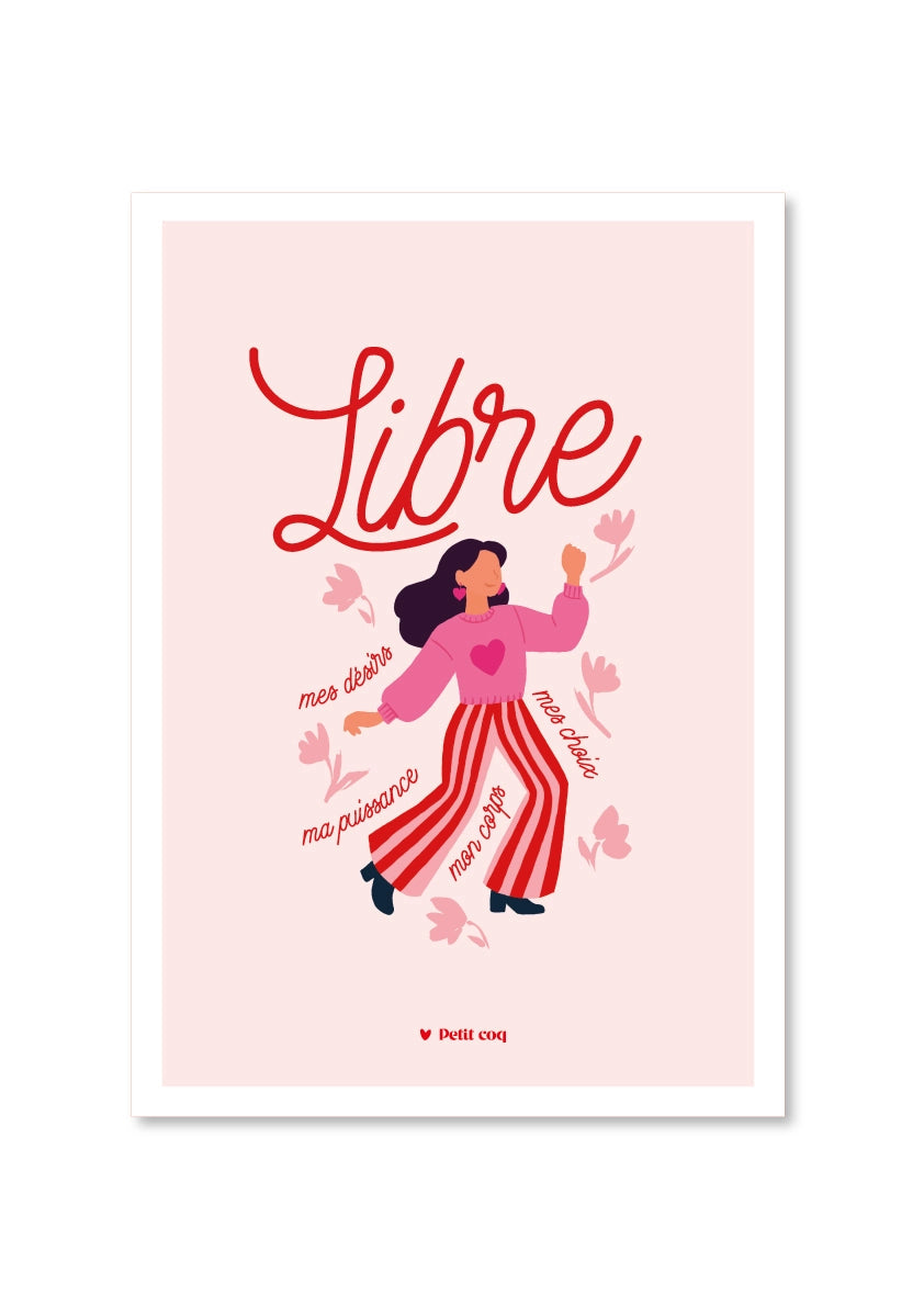 Affiche LIBRE Petit Coq