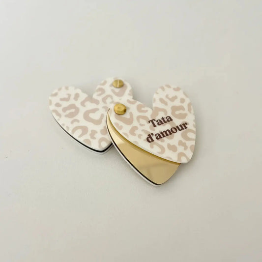 Miroir de poche TATA D'AMOUR - BY ARTINE -  Print your love