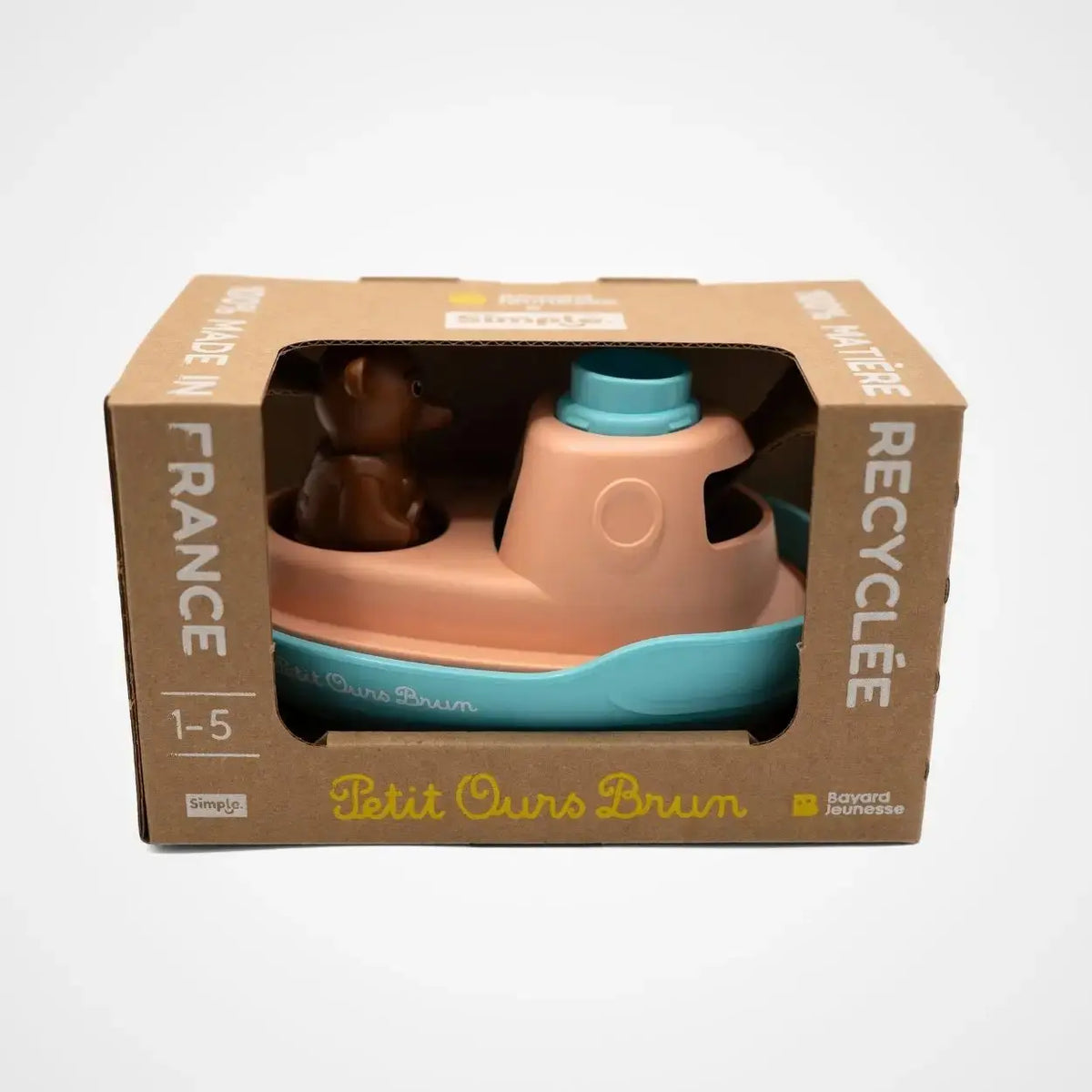 Bateau Petit Ours Brun – Jouet de bain 2-en-1 - BY ARTINE Simple