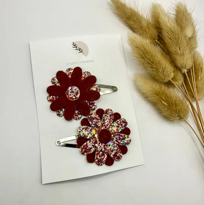 Ensemble 2 barrettes - Marguerites paillettes