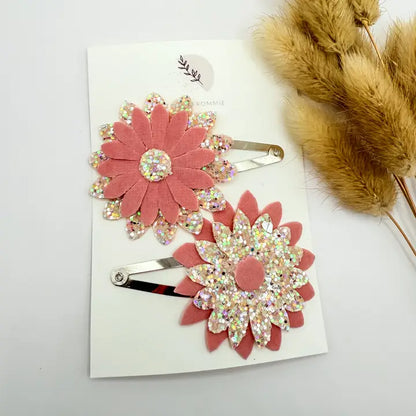 Ensemble 2 barrettes - Marguerites paillettes