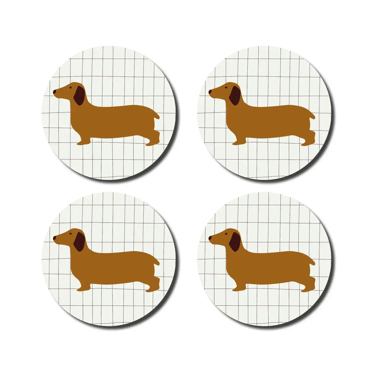Sous-verres teckel (lot de 4) De Lange Tafel