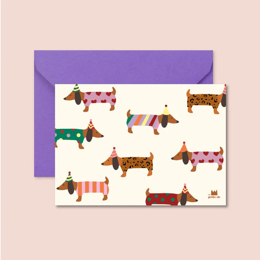 Carte ANNIVERSAIRE TECKELS