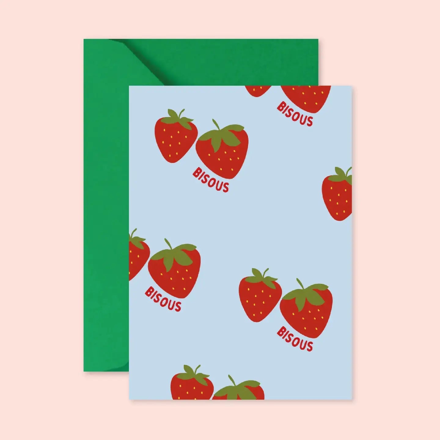 Carte BISOUS FRAISES Ma Petite Vie