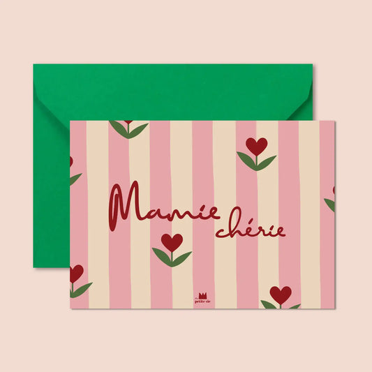 Carte fleurs MAMIE CHERIE