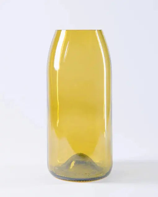 Vases issus de bouteilles de vin - bourguignonnes ocres Plates et culottées