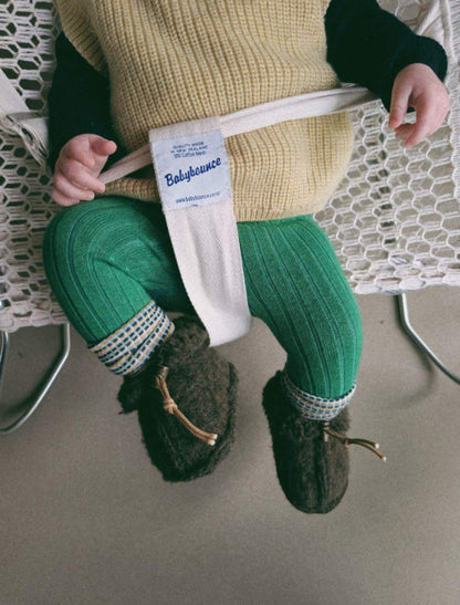 Chaussons bébé lien coulissant - kaki