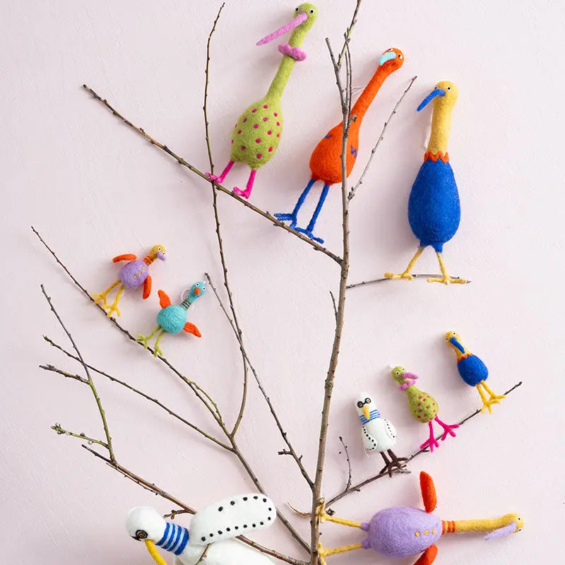 Porte clé en feutre OISEAU FUNKY Aveva