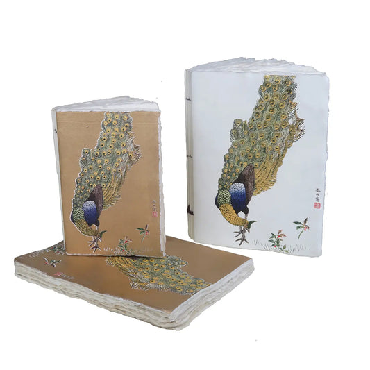 Carnet parchemin - paon