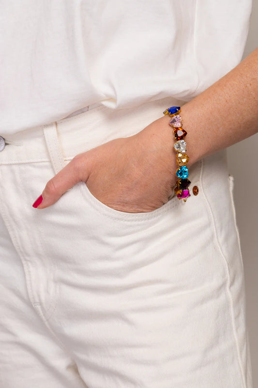 Bracelet strass coeurs