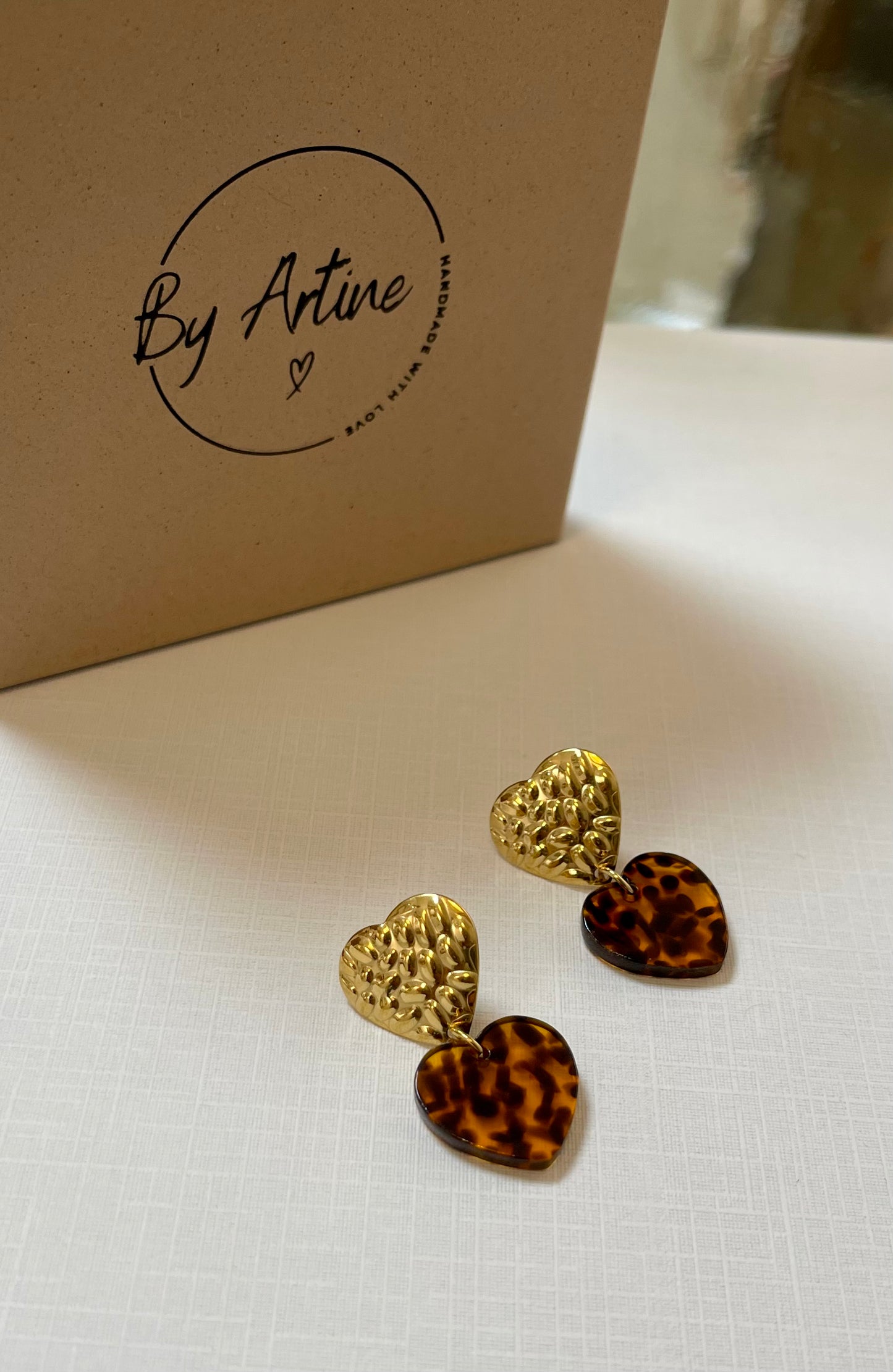 Boucles d'oreilles - Graou - cœur martelé