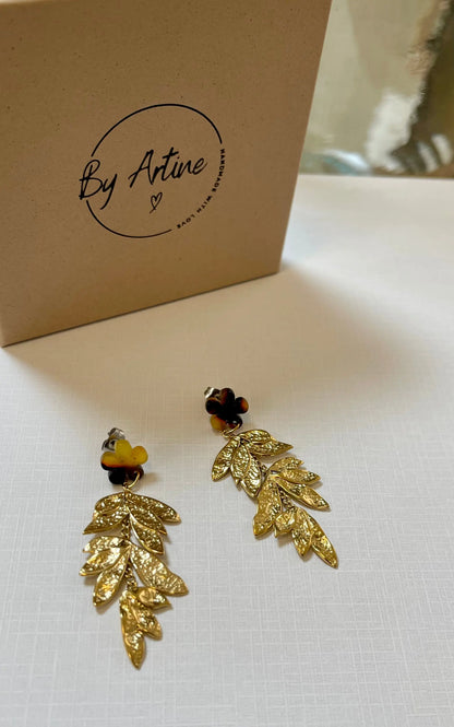 Boucles d'oreilles - Les écailles - grandes feuilles BY ARTINE