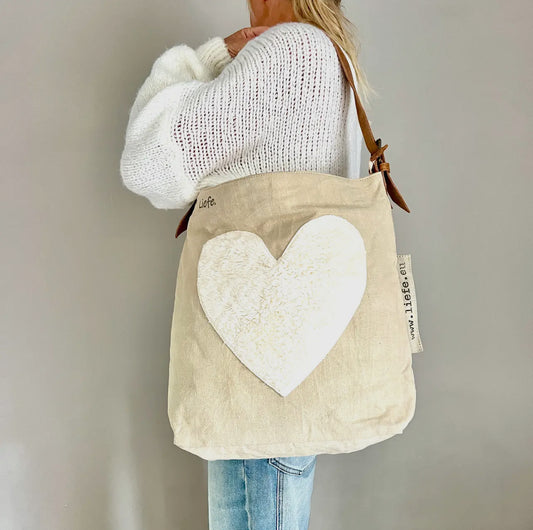 Sac cœur en peluche bandoulière