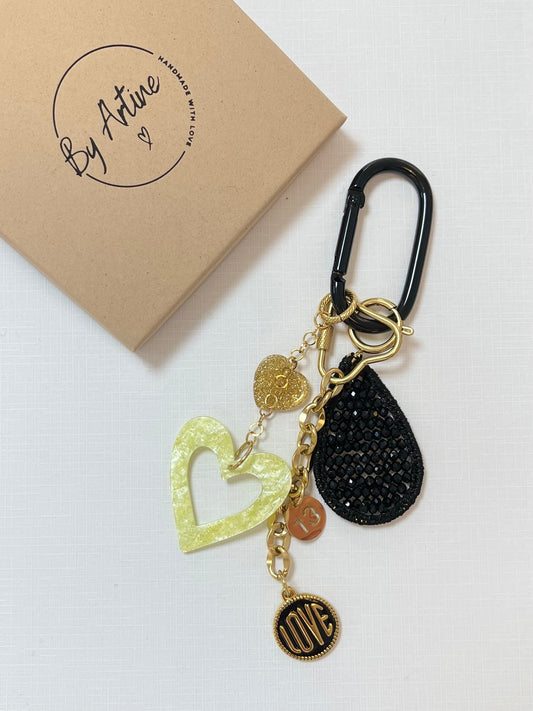 Bijou de sac - goutte perles noires