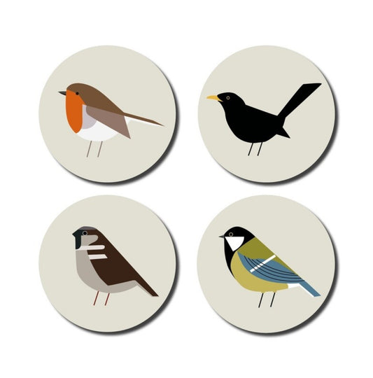 Sous-verres oiseaux (lot de 4)