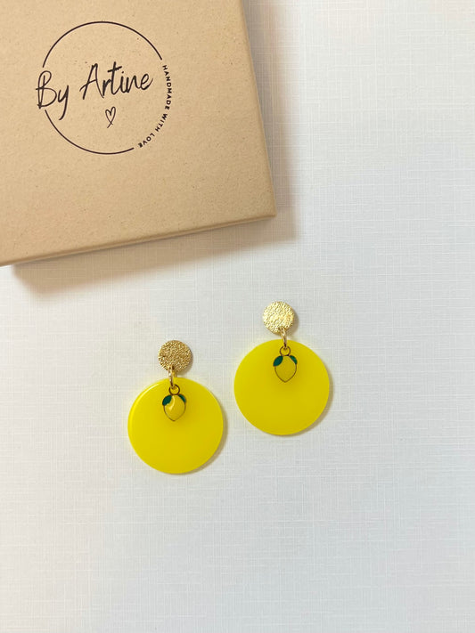 Boucles d'oreilles - Lemon - citron rond